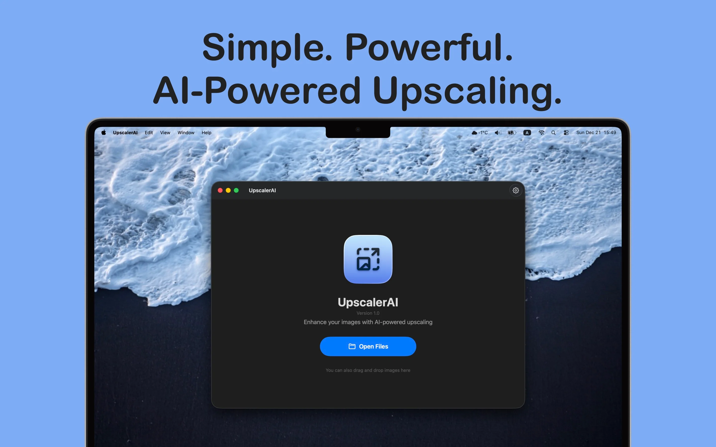 UpscalerAI interface showing image upscaling options and model selection